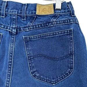 VTG Lee High‎ Waisted Tapered Leg Mom Jeans Medium Wash Blue Denim 28x30 12R 90s